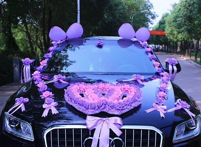 婚车气球装饰图片